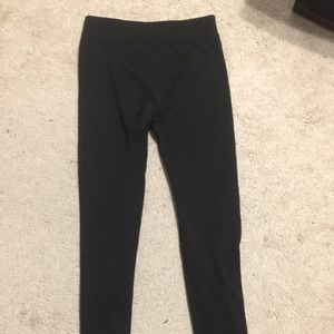 Black fleece full length leggings